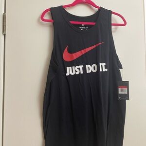 Nike Black Tank Top with Red Swoosh